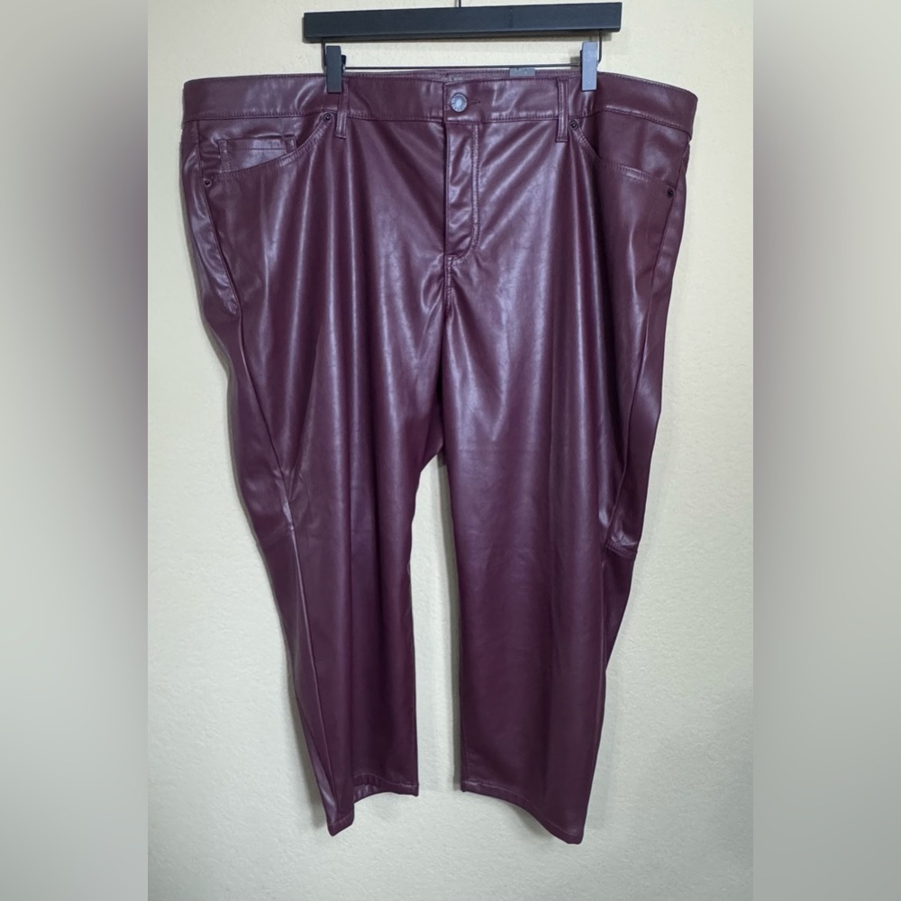 NEW Torrid Perfect Skinny Faux Leather High Rise Pants Maroon Size 26S